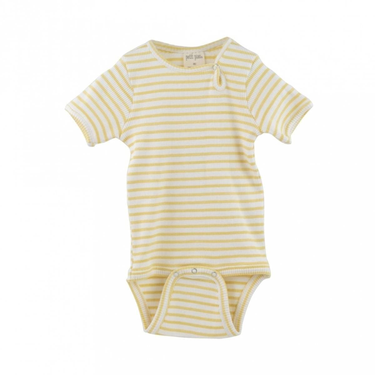 Gul Stripete Petit Piao SS Body (74 / 9 mnd)