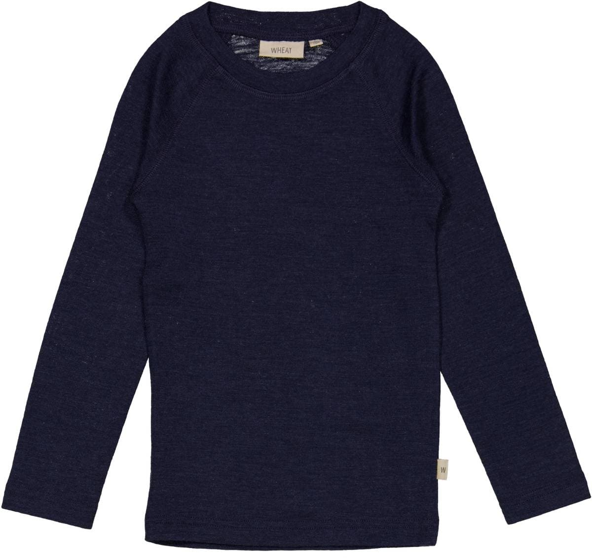 Wheat Ull T-Shirt Ls Navy (128 / 8 år)