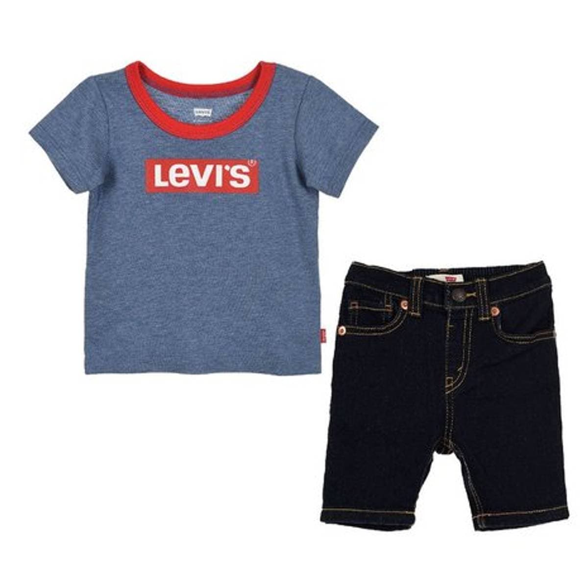 Levis Stretch Denim Short Sett Navy/Sort (80 / 1 år)