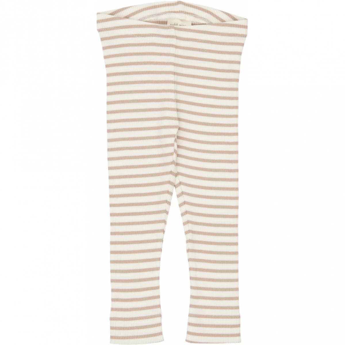 Beige Stripete Petit Piao Modal Leggings (62 / 3 mnd)