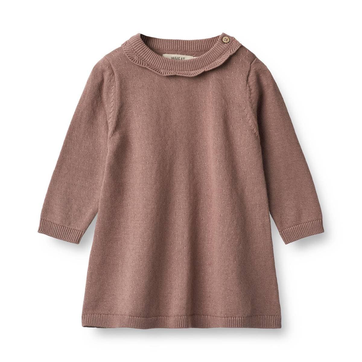 Wheat Knit Kjole Nannie Lavender Rose (74 / 9 mnd)