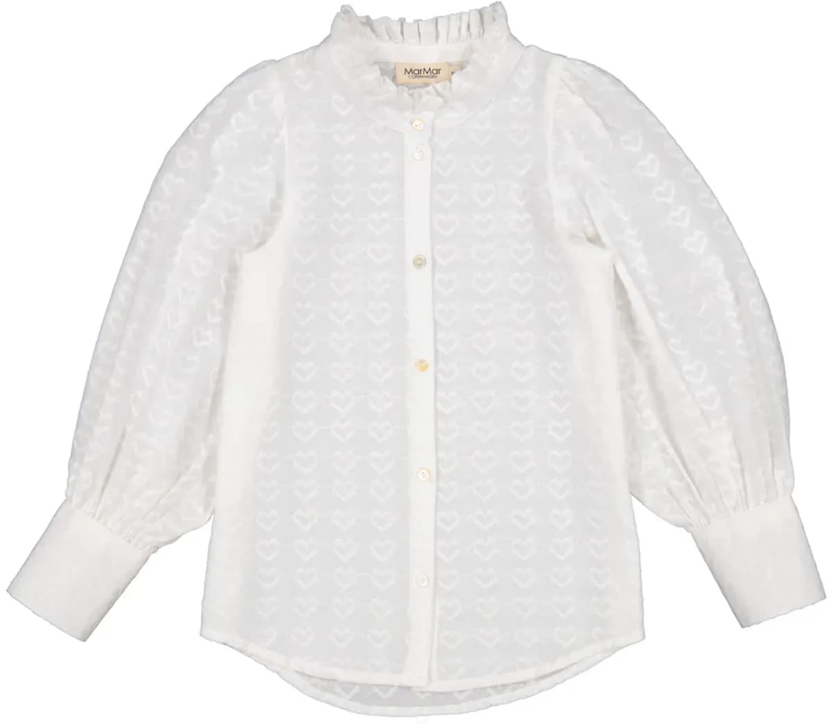 MarMar Skjorte Dobby Hearts Tribeca White (152 / 12 år)