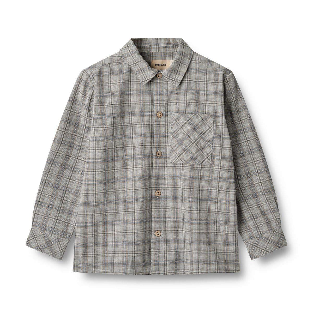 Wheat Skjorte Oscar Cloudy Blue Check (98 /3 år)