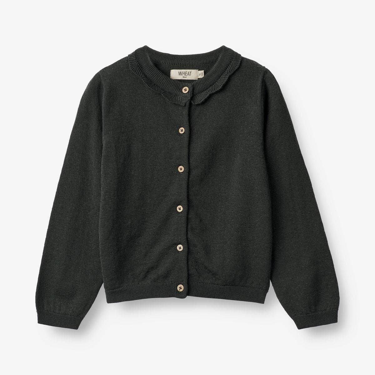Wheat Knit Cardigan Amy Black Coal (98 /3 år)