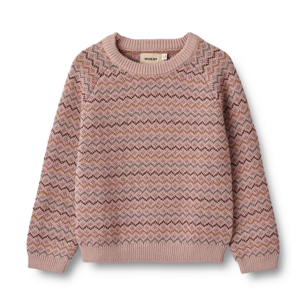 Wheat Jacquard Pullover Nanna Dry Rose (98 /3 år)