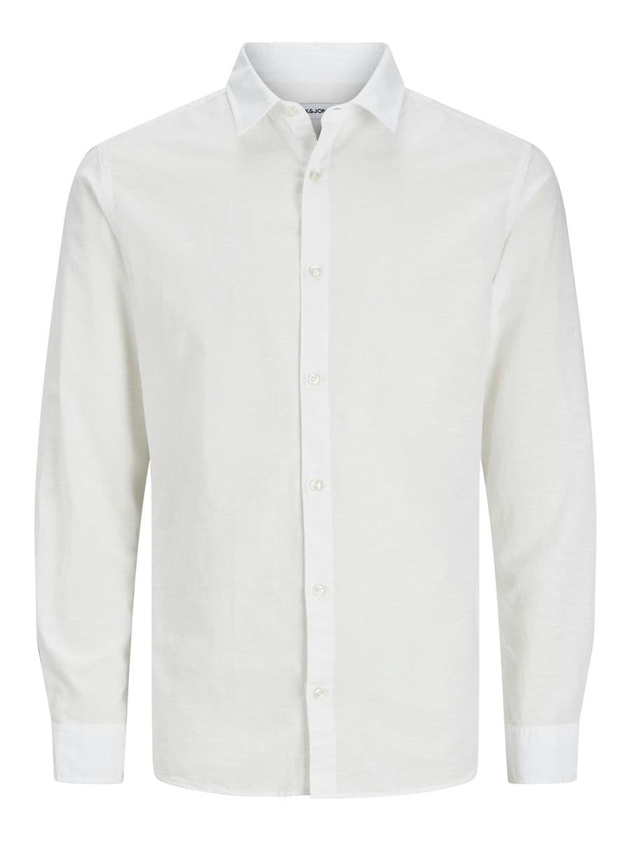 Jack & Jones Junior Jack & Jones Junior Breeze Skjorte i Linmiks Regular Fit Hvit (176 /16 år)