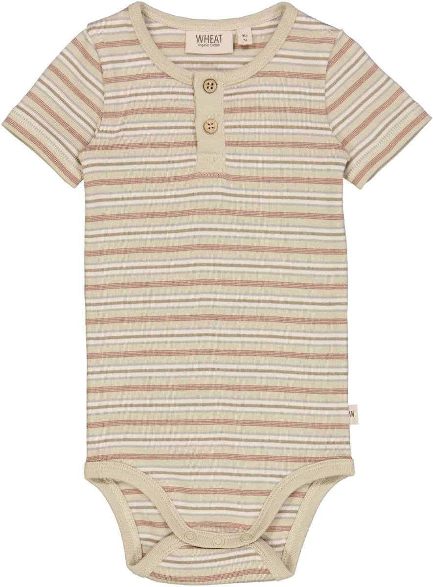 Wheat Body Placket Ss Dusty Stripe (80 / 1 år)