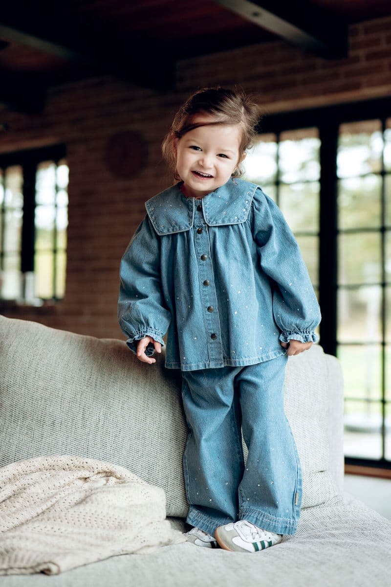 Hust and Claire Karoline Denim w.studs Kjole Blue Denim (128 / 8 år)