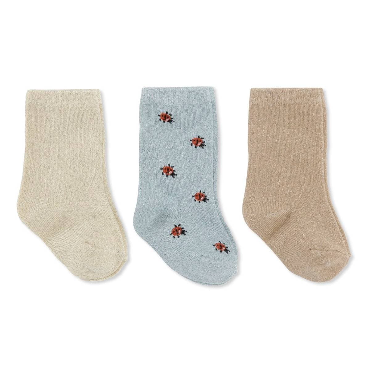 Konges Sløjd 3-Pack Jacquard Lurex Socks Pearl Blue