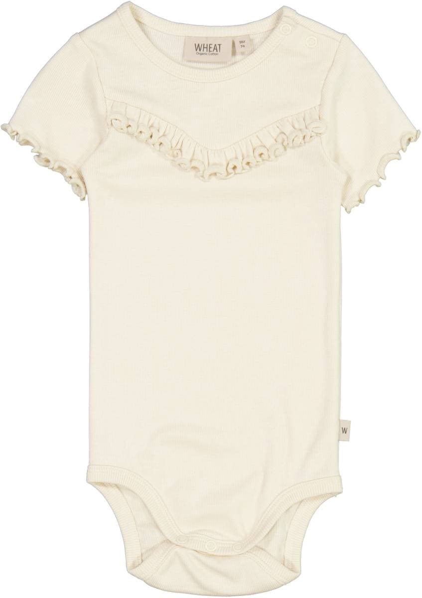 Wheat Rib Body Ruffle Ss Eggshell (92 / 2 år)