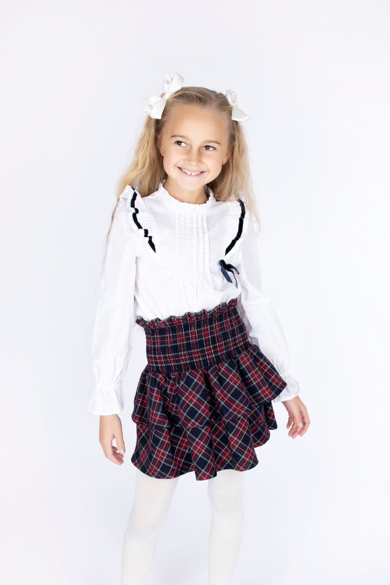 Vilje & Ve Vilje & Ve Milla Rutete Skjørt Classic Navy (116 / 6 år)