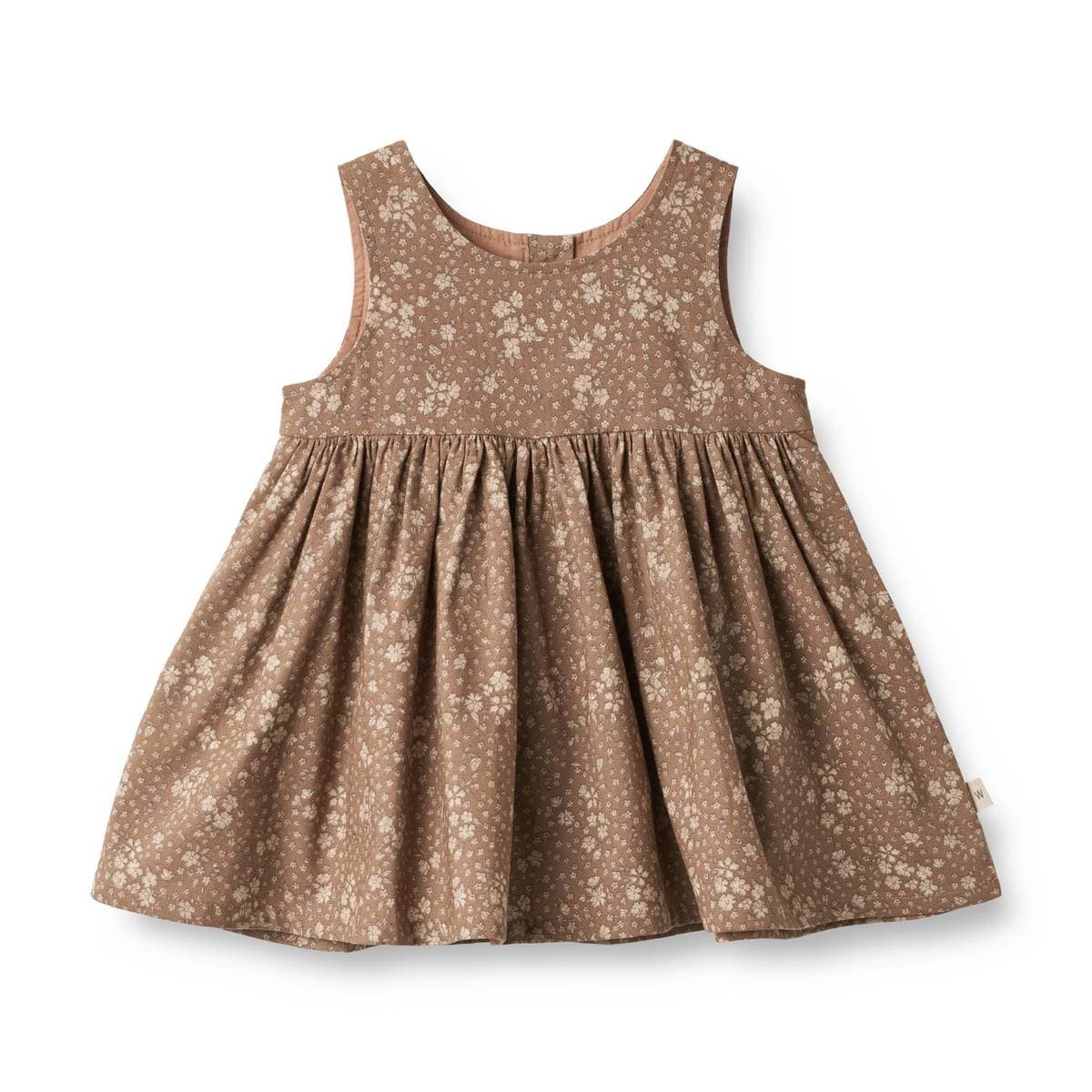 Wheat Kjole Pinafore Wrinkles Cocoa Brown Flowers (92 / 2 år)