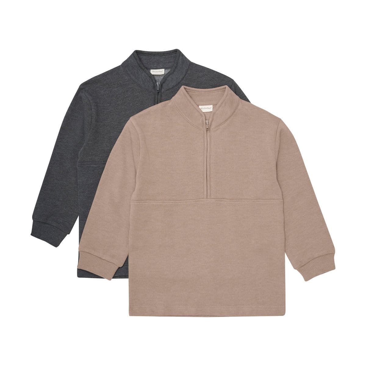 Minymo Minymo Zip Genser (2 Pk) Fossil (98 /3 år)