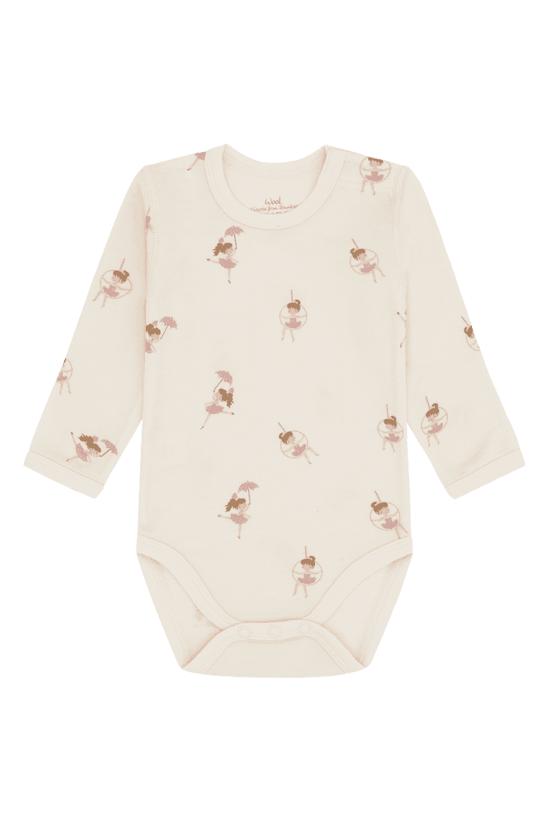 Hust and Claire Baloo Line dancer Body Ull Bambus Off White (80 / 1 år)