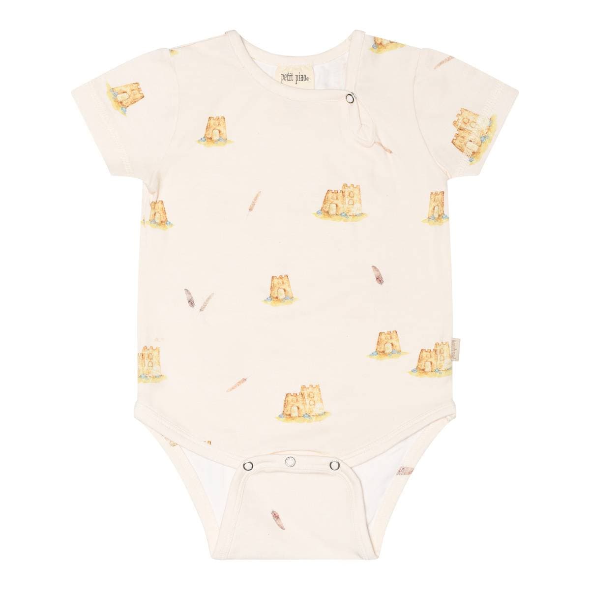 Petit Piao Petit Piao Body S/S Printed Castle (80 / 1 år)