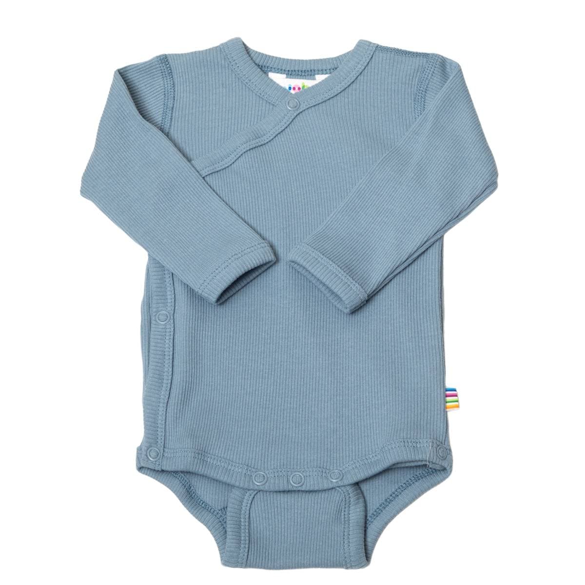 Joha Omslagsbody Cotton Rib Blue (40 - Prematur)