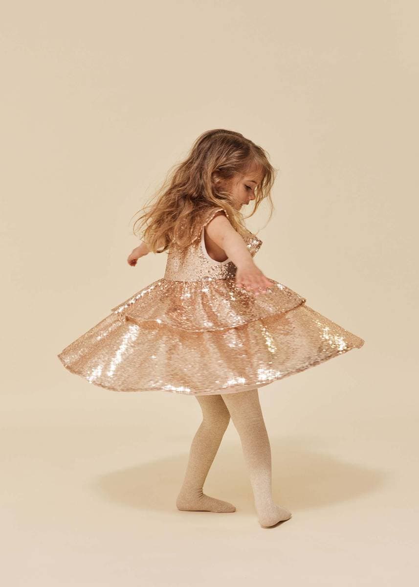 Konges Sløjd Konges Sløjd Starla Sequin Kjole Gold Blush (98 /3 år)