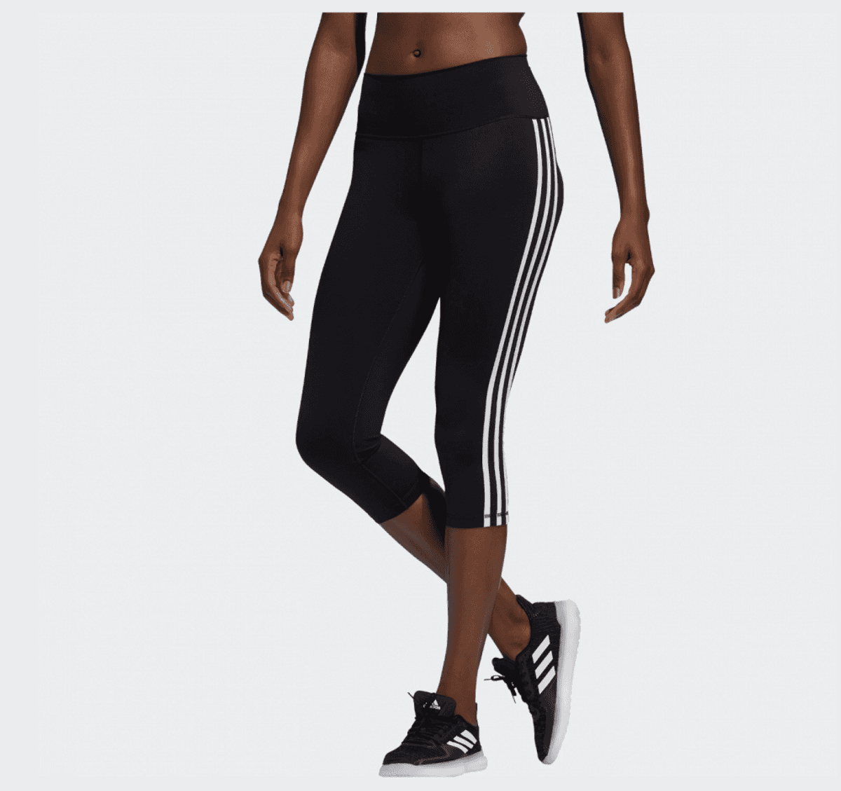 Sort Adidas BT 3 Stripes 3/4 Tights (XS)
