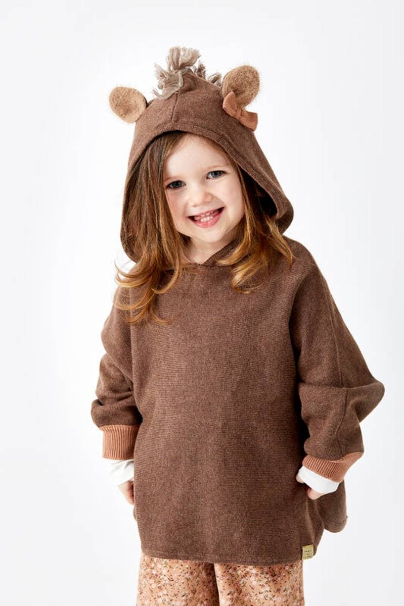 Hust and Claire Poppy Poncho Toffee Melange (98 /3 år)
