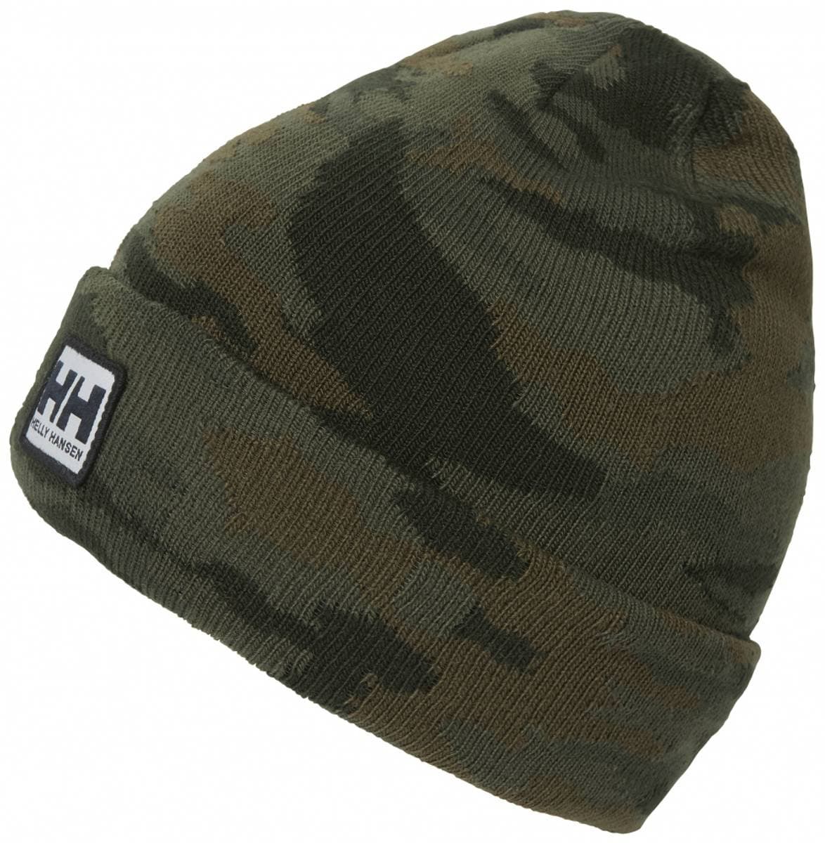 Mørk Grønn Camo Helly Hansen K Urban Cuff Beanie Lue (49/50)