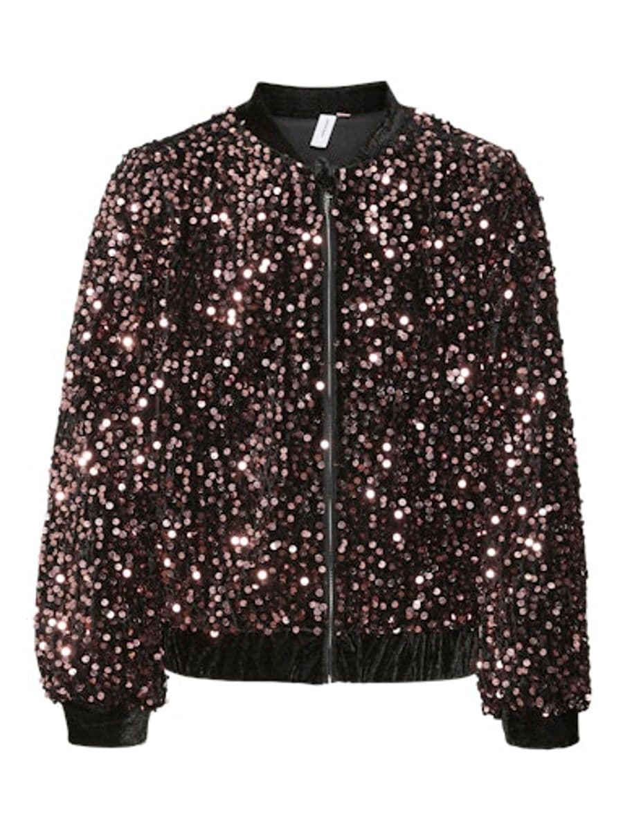 Vero Moda Girl Bella Sequin Bomber Jrs Girl Black Rosegold Sequi (152 / 12 år)