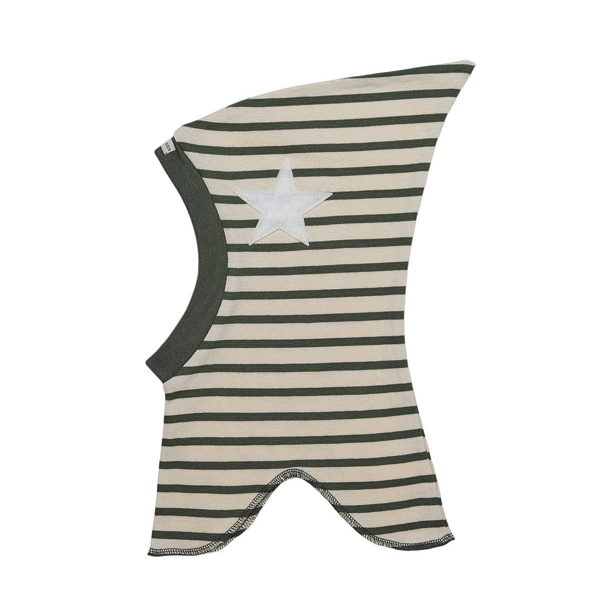 Racing Kids Balaclava Stripete Turtle Green - Eggshell