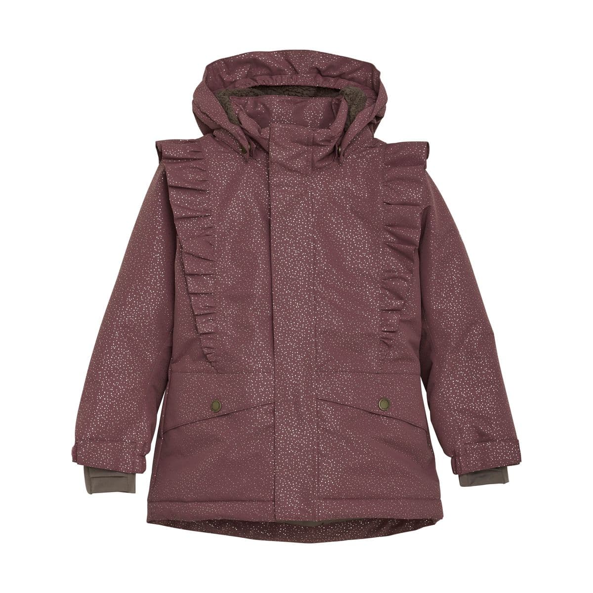 En Fant Vinterjakke Med Volanger Rose Taupe (98 /3 år)