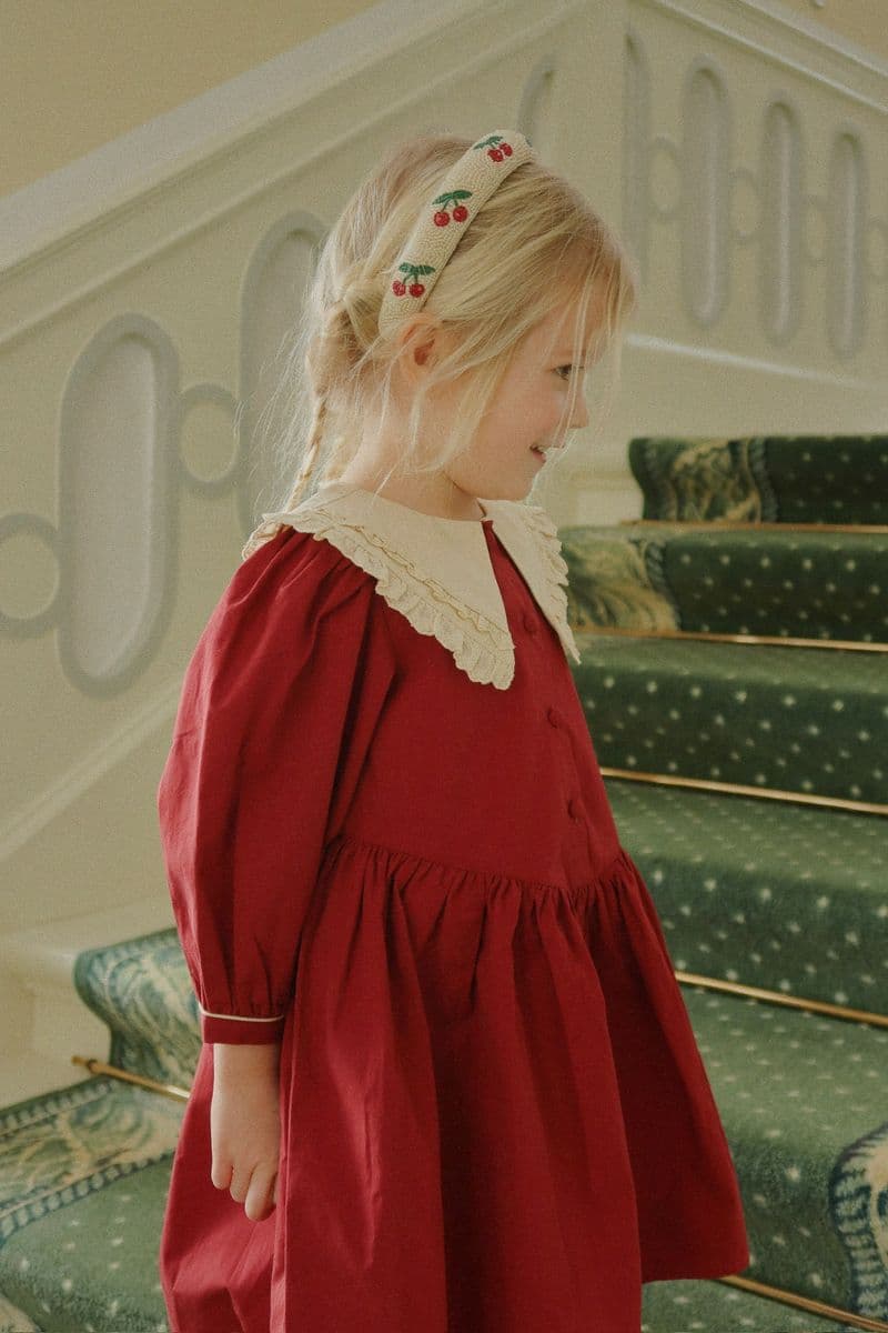Konges Sløjd Coeur Krage Kjole Gots Rød Dahlia (5-6 år)