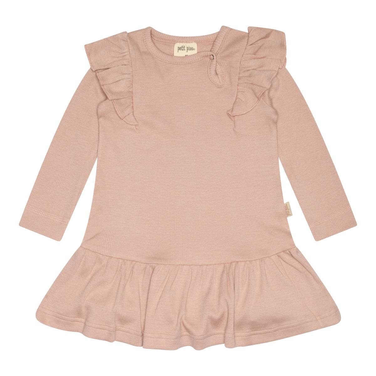 Petit Piao Petit Piao Kjole Modal Frill Adobe Rose (80 / 1 år)