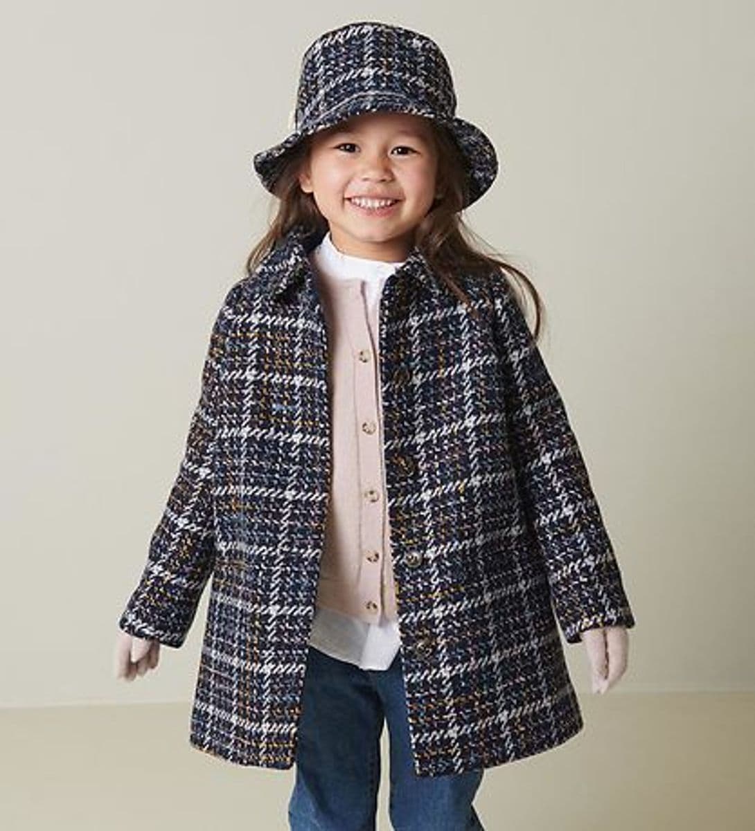 Marmar Copenhagen MarMar Ull Glitter Kåpe Olive Navy Check (140 / 10 år)