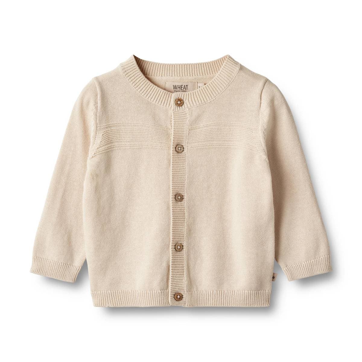 Wheat Knit Cardigan Sofus Sandshell (86 / 1,5 år)