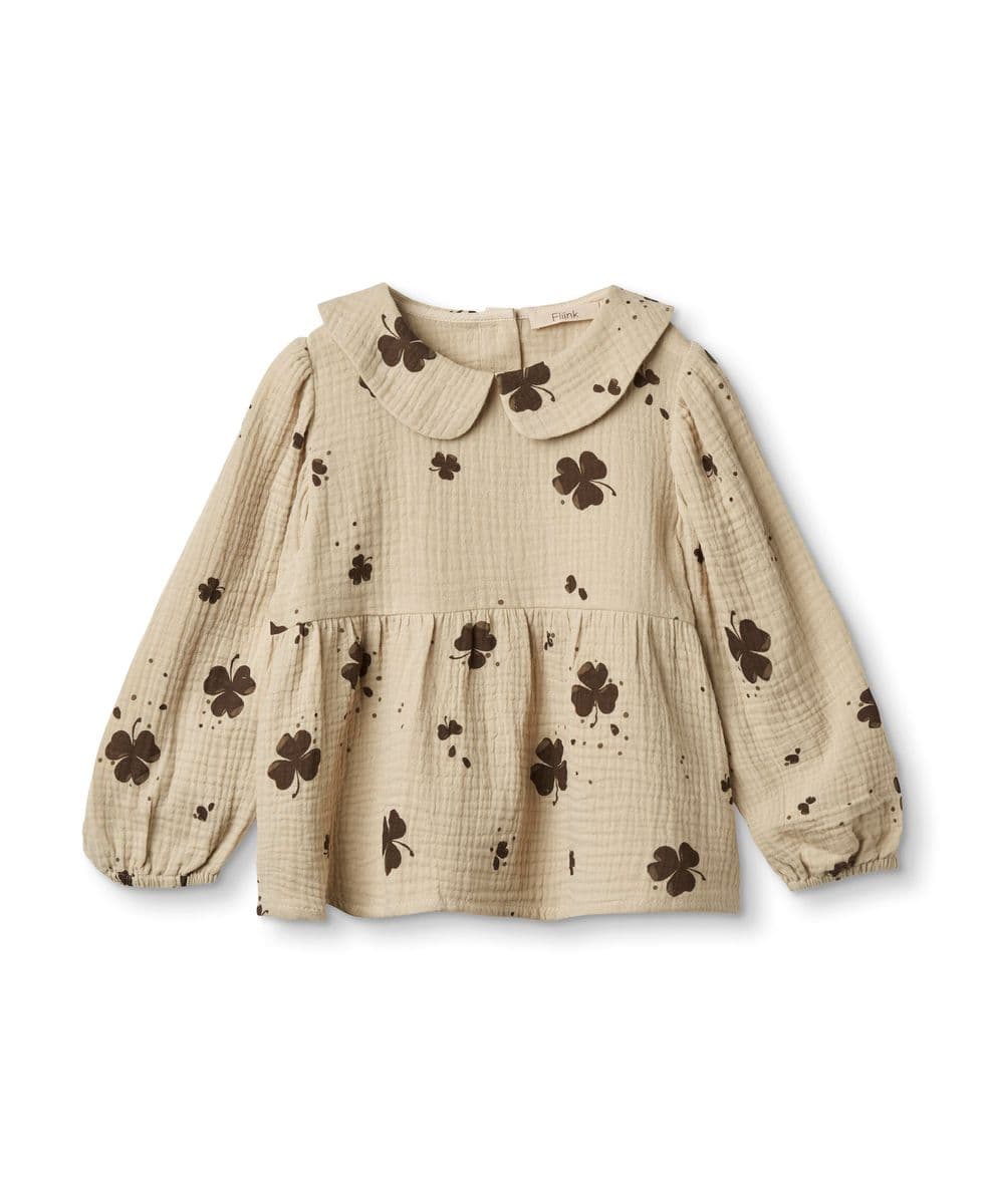 Fliink Clover Blouse Light Woven Humus/Cafafe Aop (98 /3 år)