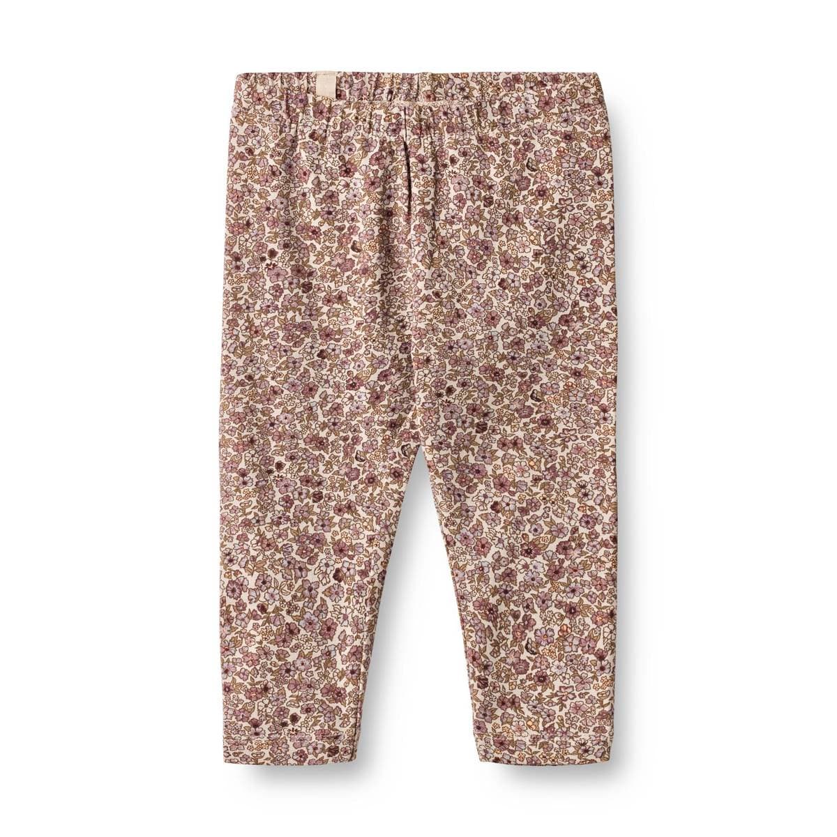 Wheat Jersey Leggings Jules Grey Rose Flowers (62 / 3 mnd)