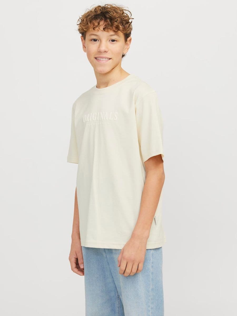 Jack & Jones Junior Jack & Jones Junior Frederiksberg T-Shirt Relaxed Fit Antikkhvit (164 /14 år)