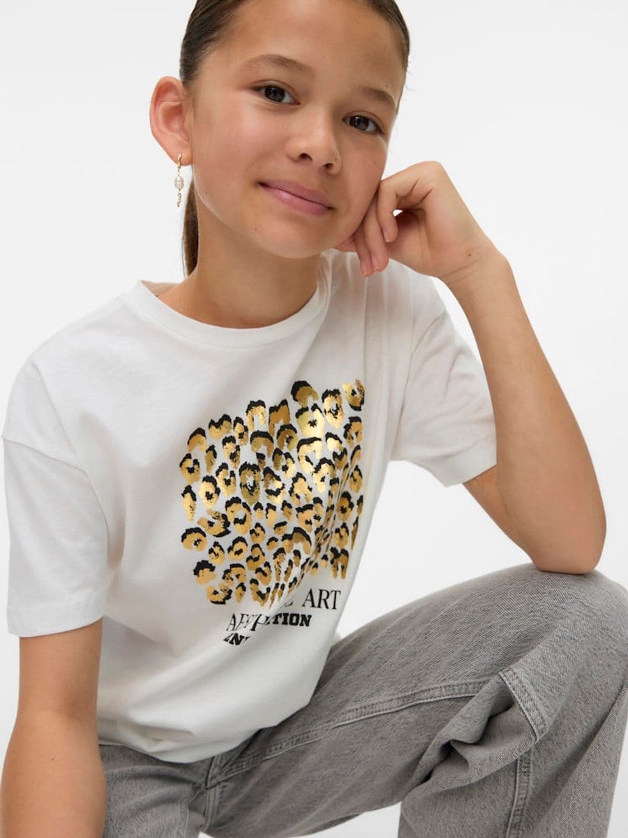 Vero Moda Girl Vero Moda Girl Cecilie T-skjorte kort erme hvit (122/128)