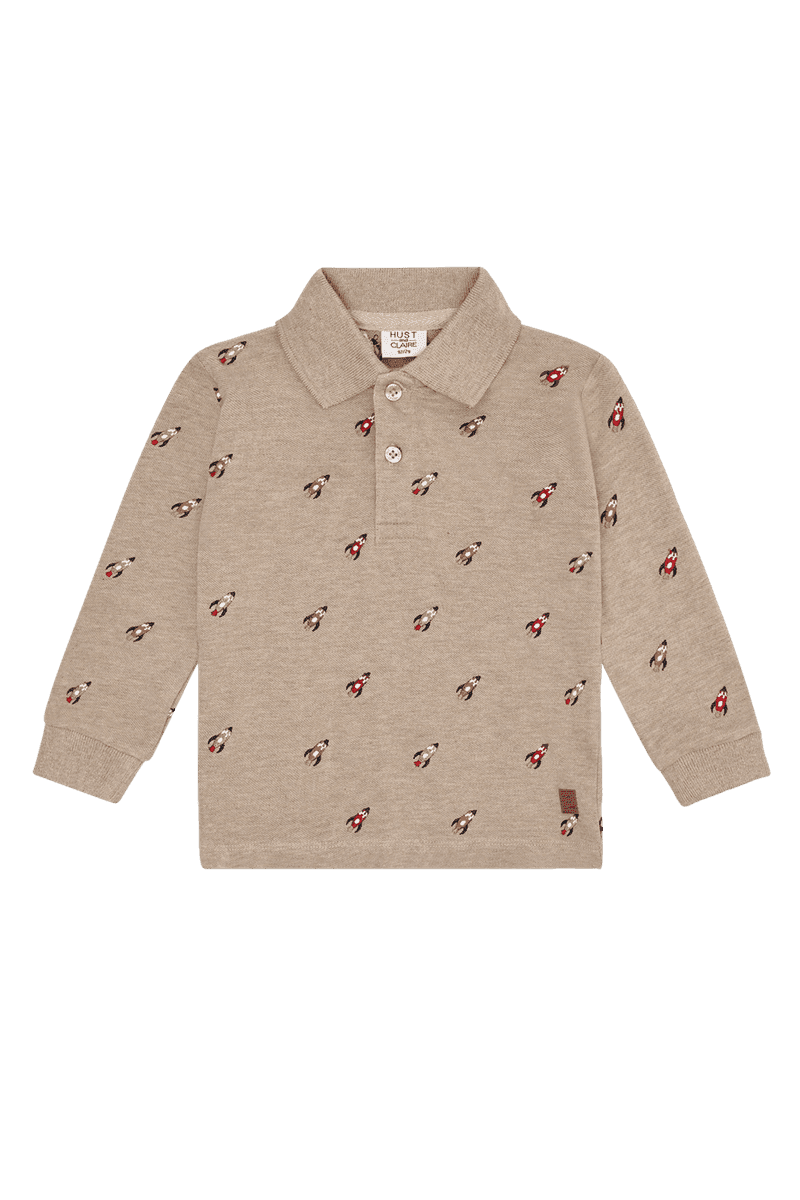 Hust and Claire Stevie Space embroidery Polo Genser Biscuit (98 /3 år)