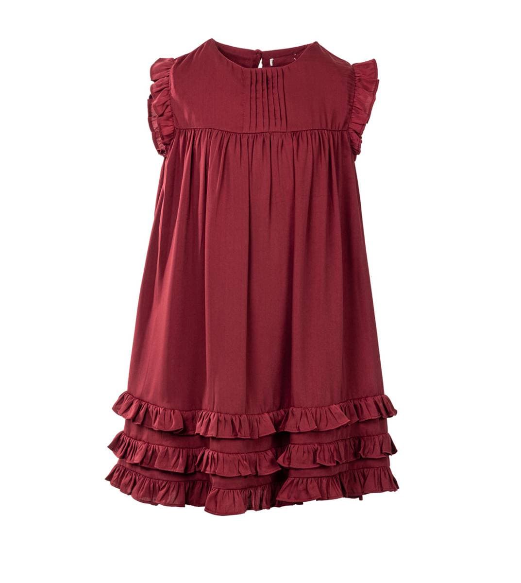 Salto Ninni Satin Kjole M/Rysjer Rød (98/104)