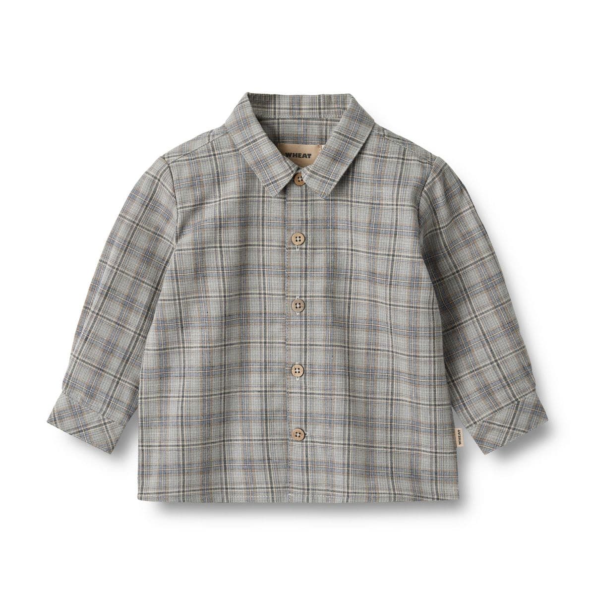 Wheat Wheat Baby Shirt Oscar Cloudy Blue Check (92 / 2 år)