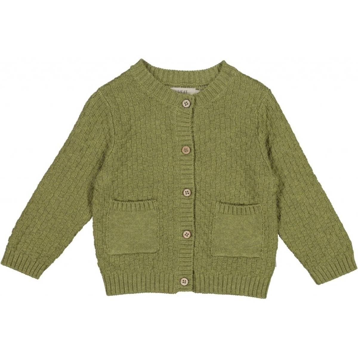 Grønn Wheat Alf Cardigan (80 / 1 år)