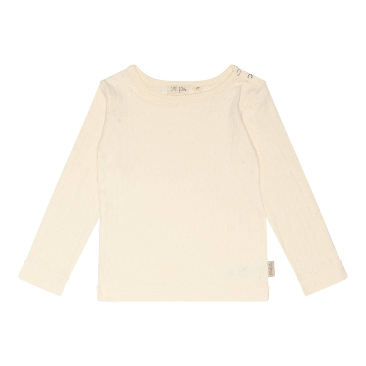 Petit Piao T-shirt Pointelle Eggnogg (92 / 2 år)