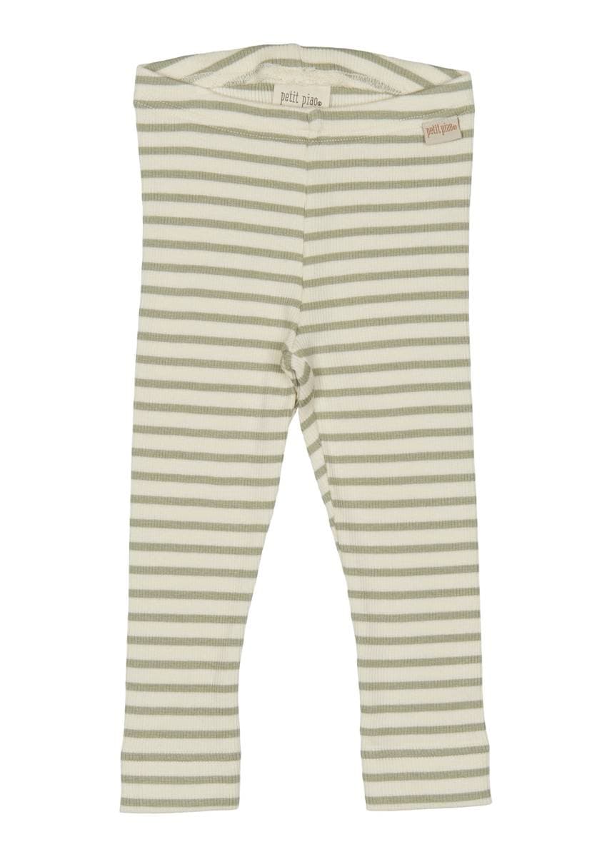 Petit Piao Legging Modal Striped, Desert Sage/Eggnog (56 / 1-2 mnd)