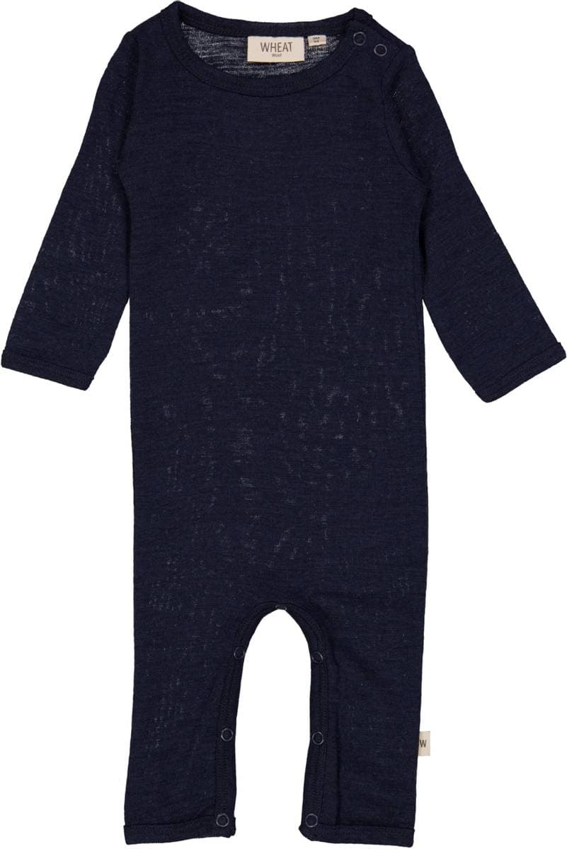 Wheat Wheat Plain Ull Jumpsuit Navy (74 / 9 mnd)