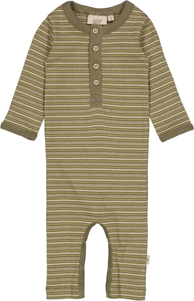 Wheat Wheat Jumpsuit Eigil Heather Green Stripe (56 / 1-2 mnd)