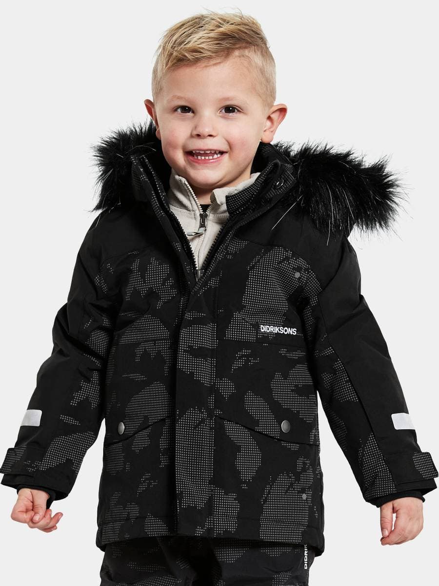Didriksons Didriksons Bjarven Kids Special Edition Parka Island Print Refle (90 / 1,5-2 år)