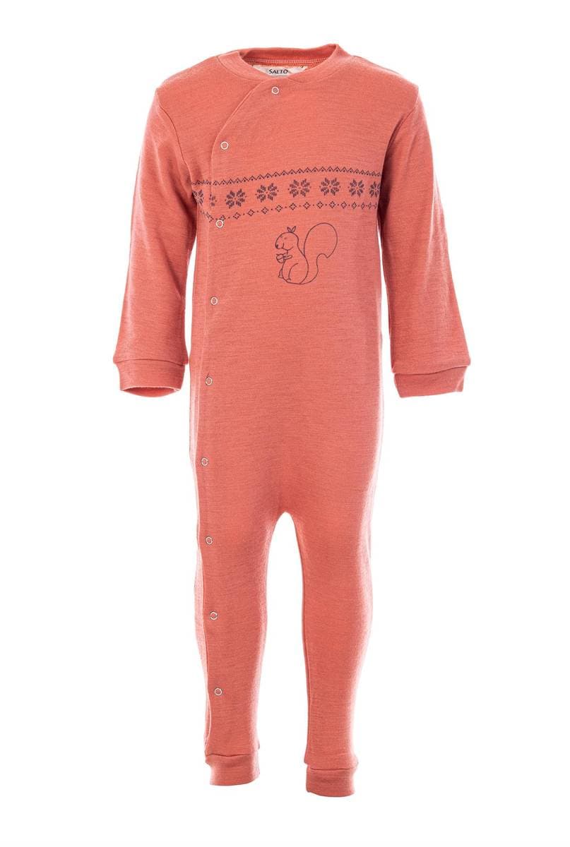 Salto Ekorn Merinoull Pyjamas, Rose (62/68)
