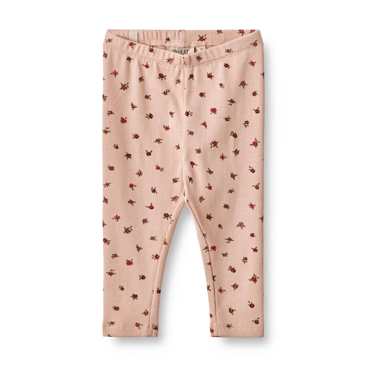 Wheat Jersey Leggings Jules Pink Sand Flowers (80 / 1 år)