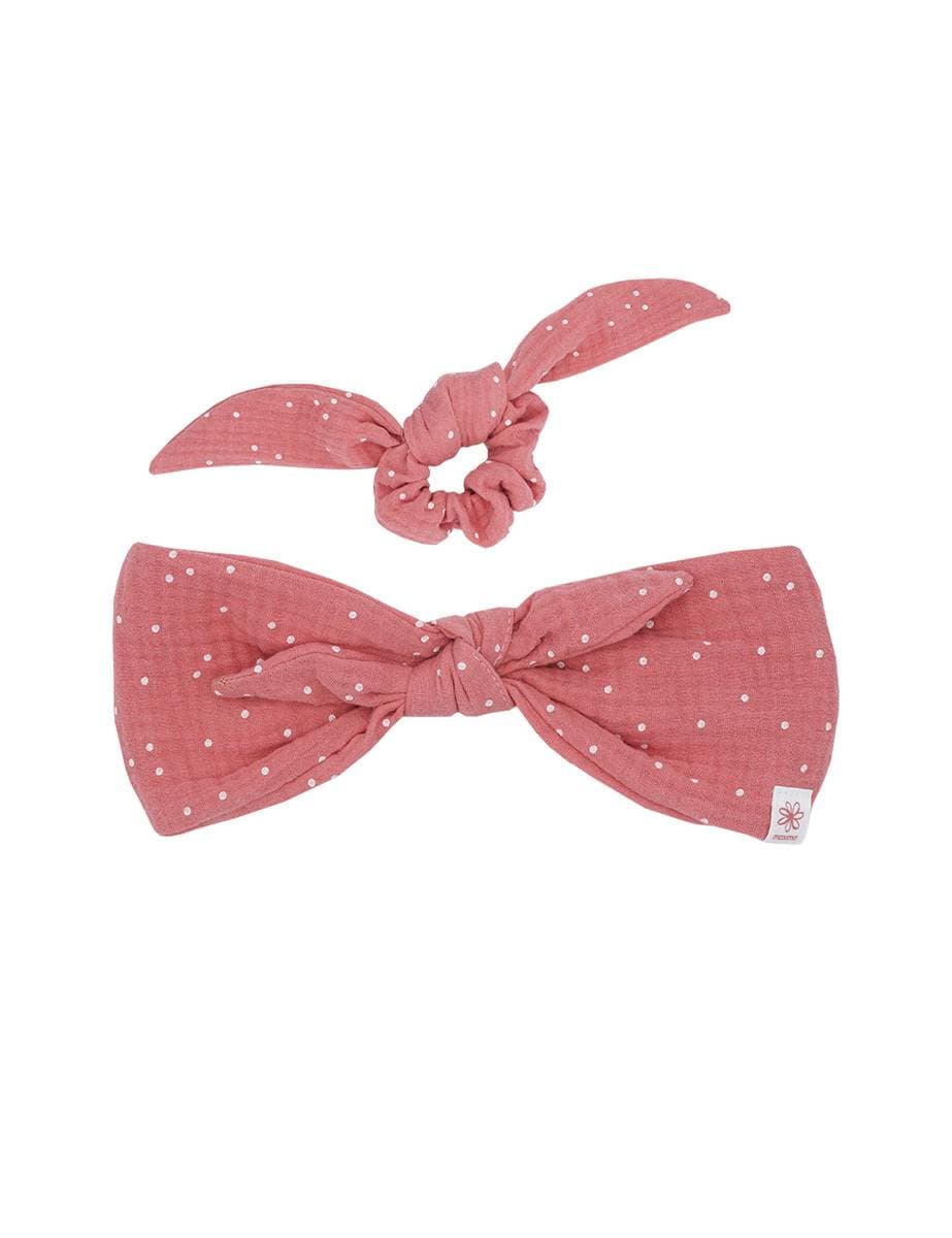 Maximo Maximo Musselin Headband Rust-Weiß-Punkte