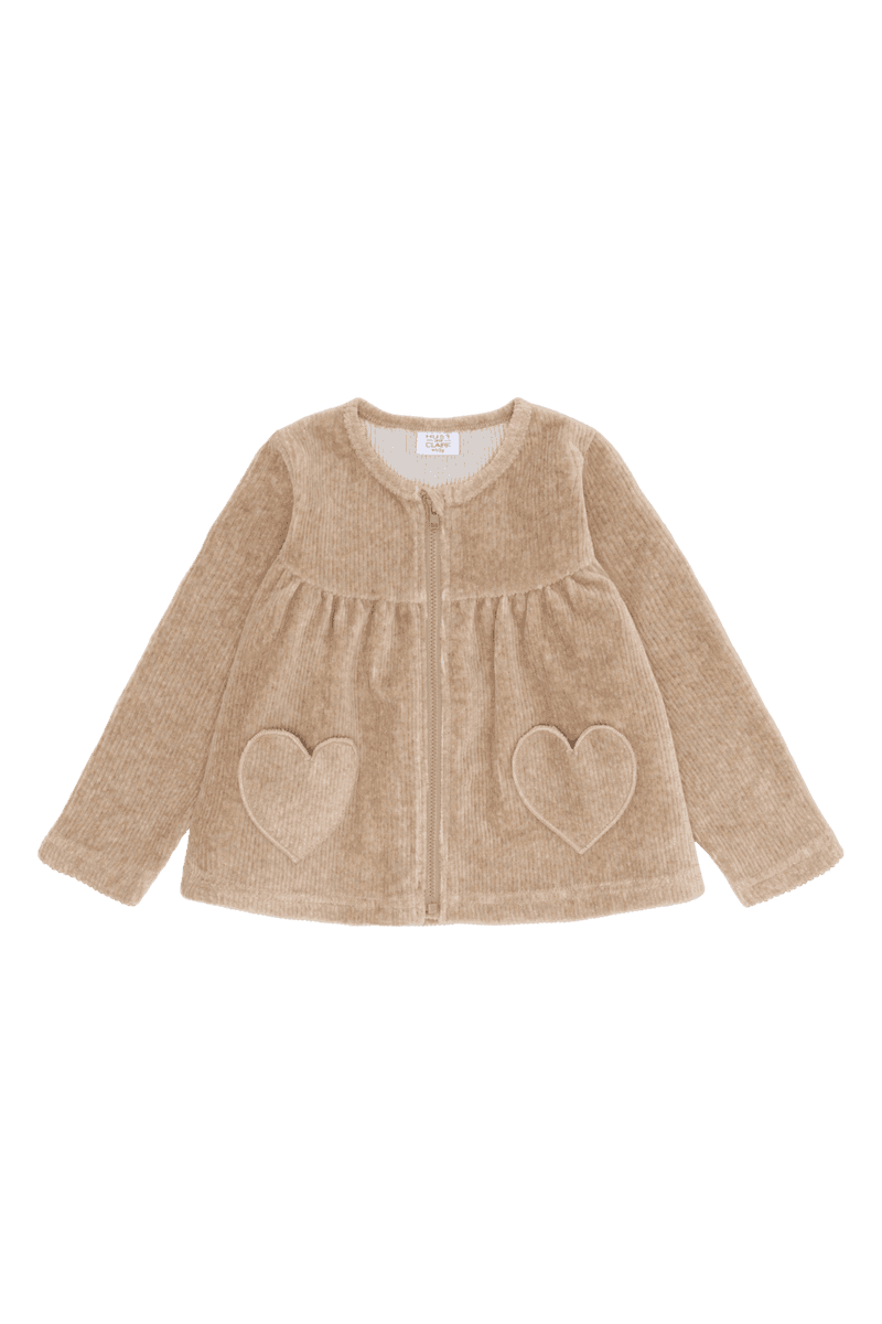 Hust and Claire Sicillia Ottoman velour - solid Genser Biscuit (98 /3 år)