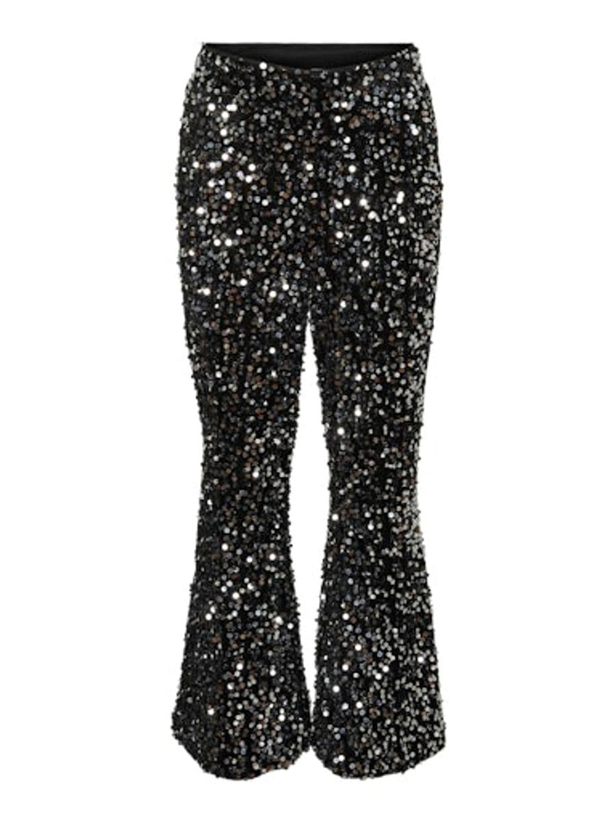 Vero Moda Girl BellaFlared Pant Black Silver Sequins (164 /14 år)