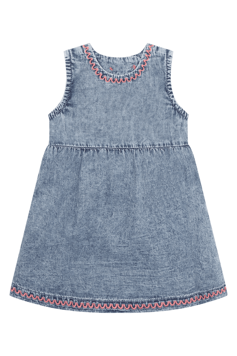 Hust And Claire Katinka Kjole Washed Denim (92 / 2 år)